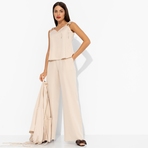 Брючный костюм Приручённый шик (3 в 1, бежевый). Состав: 65% п/э, 30% вискоза, 5% эластан