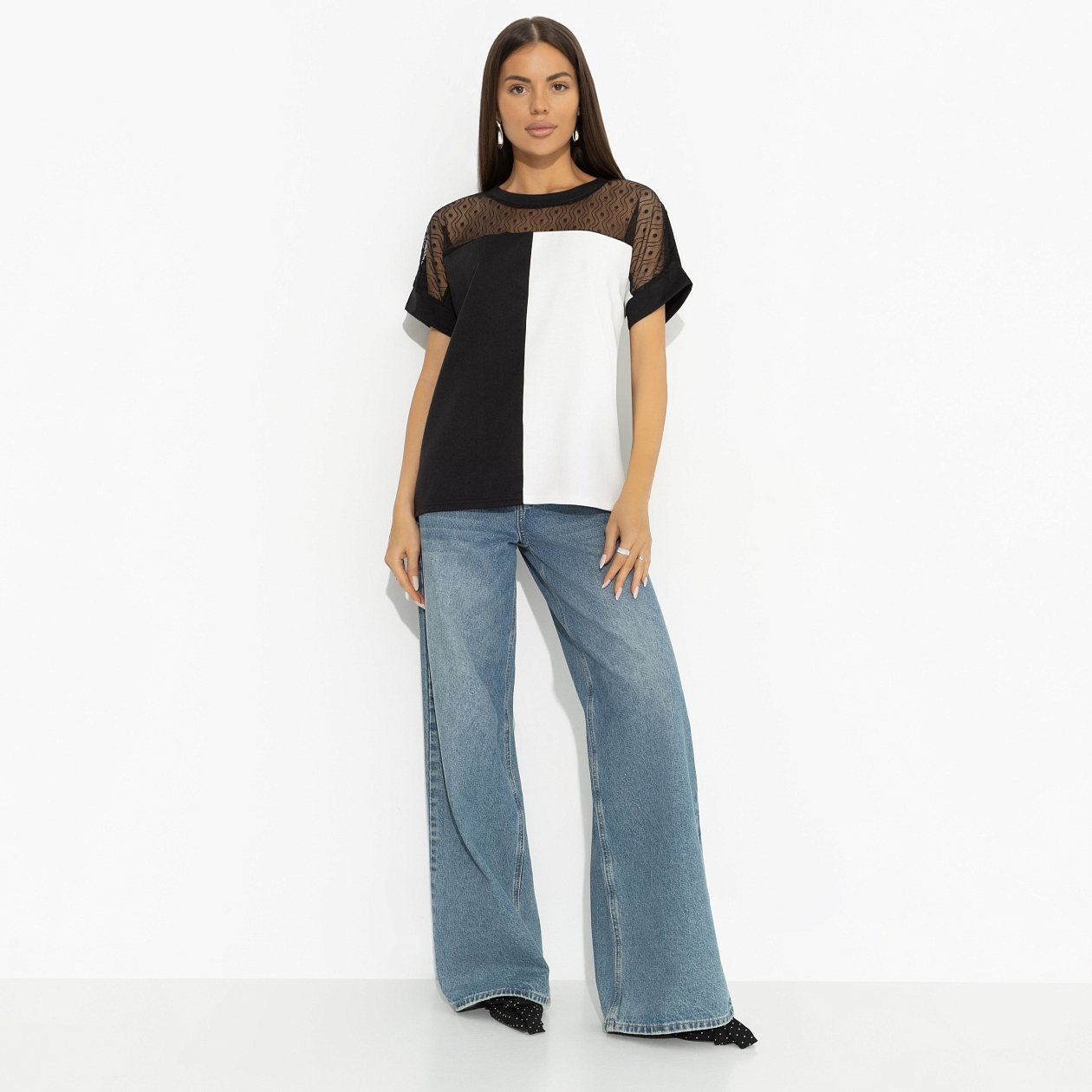 Футболка Ты в деле (exquisite). Состав: 65% п/э, 30% вискоза, 5% стрейч