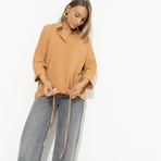 Блуза Твой личный тренд (бежевая). Состав: 96% полиэстер, 4% эластан