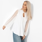 Блуза Вечная привилегия (белая). Состав: 95% полиэстер, 5% спандекс