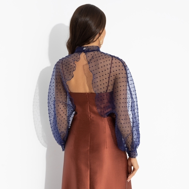 Болеро Деловой взгляд (синее, с брошкой) 