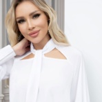 Блуза Стильный выход (вайт, нью). Состав: 95% п/э, 5% эластан