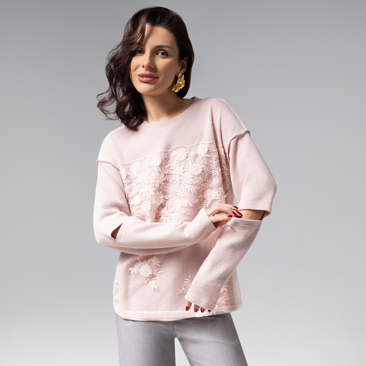 Лонгслив Образ решает. Состав: 65% п/э, 15% вискоза, 15% акрил, 5% спандекс