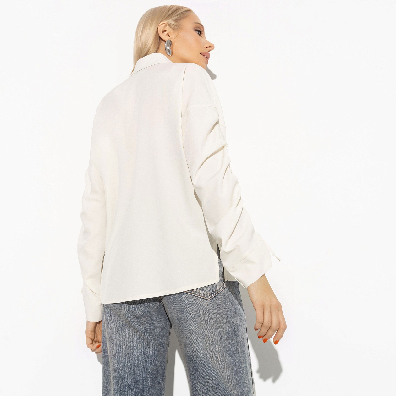 Блуза Успешный фэшн (milk). Состав: 95% п/э, 5% эластан