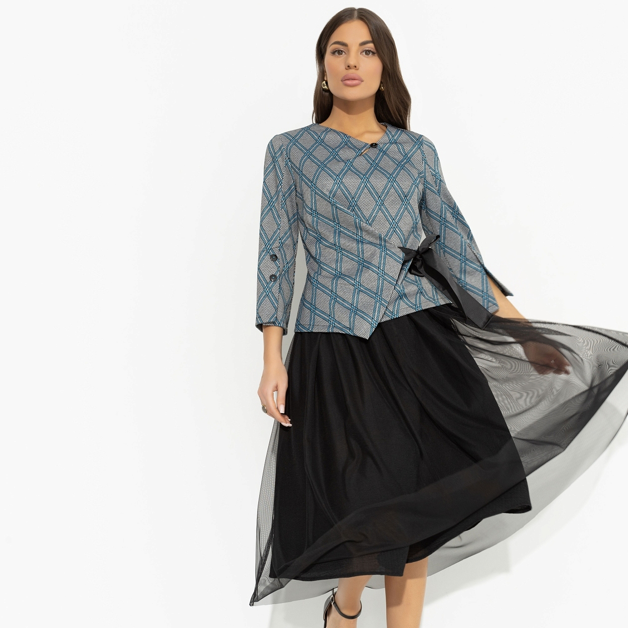 Костюм с юбкой Больше чем стиль (2 в 1, green). Состав: 75% полиэстер, 20% вискоза, 5% спандекс