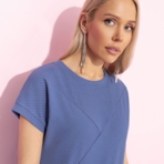 Футболка Искусство строить глазки (синий). Состав: 65% полиэстер, 30% вискоза, 5% спандекс