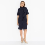 Платье Счастье свободы (blue, с поясом). Состав: 67% полиэстер, 30% вискоза, 3% спандекс