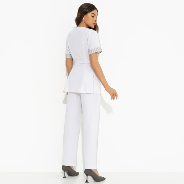 Брючный костюм Прогулки по Монмартру (grey, 2 в 1, с поясом) 