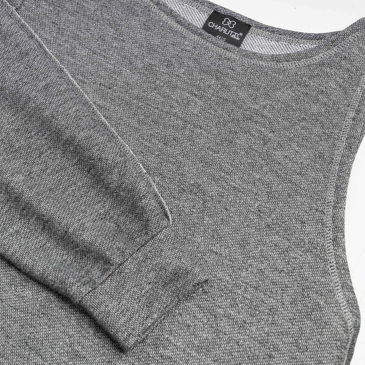 Лонгслив Преданная стилю (grey, 2 в 1). Состав: 60% хлопок, 35% п/э, 5% спандекс