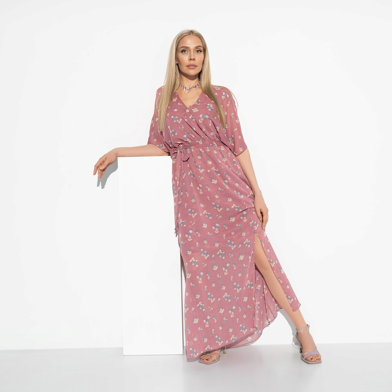 Платье Цветущая сказка (с поясом). Состав: 100% п/э