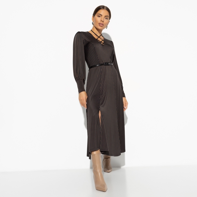 Платье Высокие требования (brown, с ремешком) 