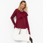 Туника Вам письмо (бордовая). Состав: 65% п/э, 30% вискоза, 5% спандекс