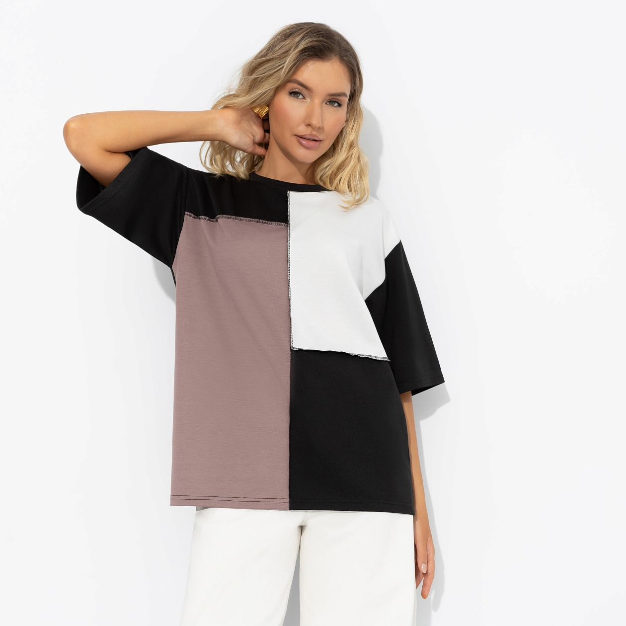 Футболка Идеальная гармония. Состав: 65% п/э, 30% вискоза, 5% стрейч