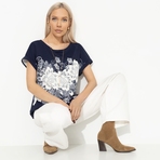 Футболка Жду чудо (floral print). Состав: 96% полиэстер, 4% эластан