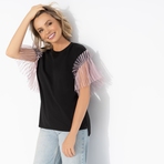 Футболка Мелькать на экранах. Состав: 65% п/э, 30% вискоза, 5% стрейч