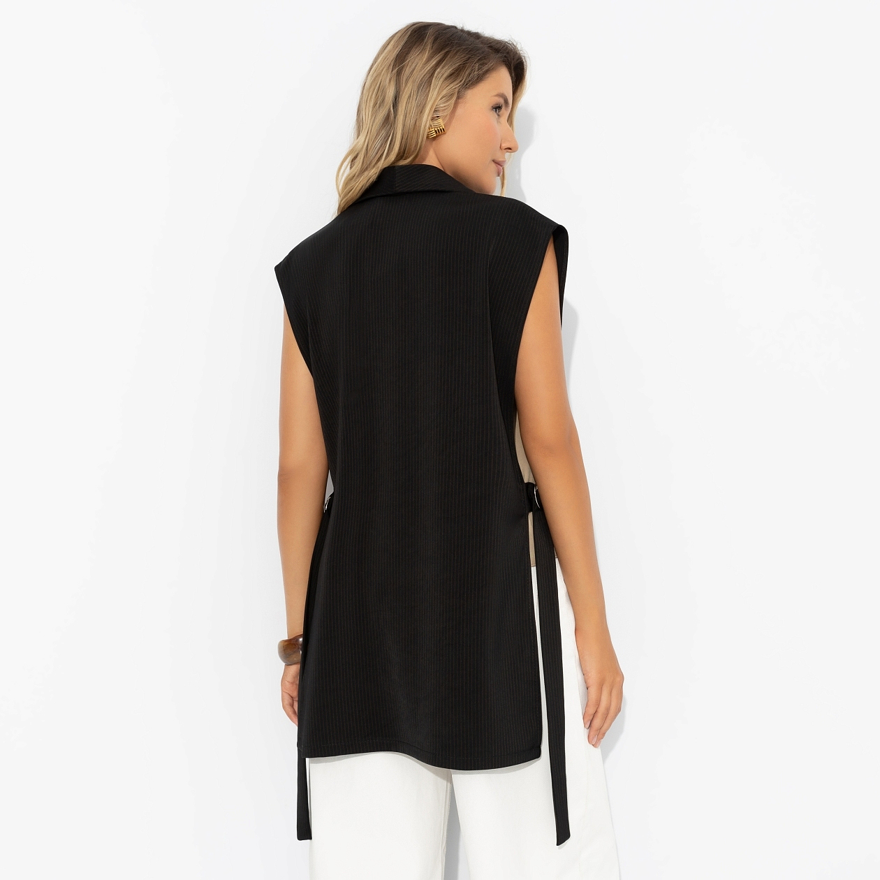 Сама себе босс в полоску (чёрный). Состав: 65% п/э, 30% вискоза, 5% спандекс