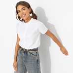 Блуза Модный приём (белая). Состав: 90% хлопок, 10% полиэстер