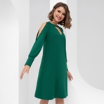 Платье Новые стандарты красоты (изумруд). Состав: 65% п/э, 30% вискоза, 5% эластан