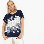 Футболка свободной посадки Жду чудо (floral print)