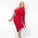 Платье-футляр с объемным декором Королева соблазна (red)