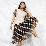 Костюм с юбкой с креативной застёжкой Шаг к тебе (brown, 2 в 1)