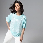 Футболка оверсайз Модный тандем (мятный 2 в 1)