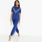 Брючный комплект из трикотажа Нешуточная конкуренция (blue 2 в 1)