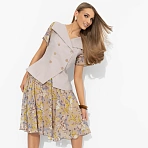 Костюм с юбкой комбинированный Сияние уверенности ( 2 в 1, бежевый)