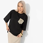 Футболка из вискозы Красиво живу (чёрная)