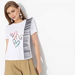 Футболка с декором из сетки Завоюй меня (heart)