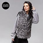 Жилет-манишка меховой Будь в центре (леопард)