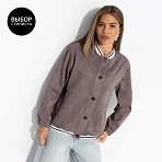 Бомбер из мягкой замши Любуйся мной (коричневый)