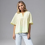 Блуза свободного кроя Летний фольклор (желтая)