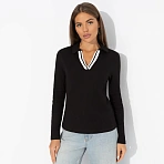 Поло в рубчик Волна успеха (black)