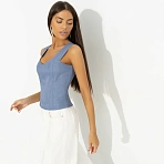 Топ приталенный Безупречный силуэт (пасмурное небо)