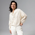 Бомбер с вышивкой Секрет смелости (айвори)