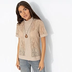 Футболка с кружевом Фирменное приветствие (капучино)