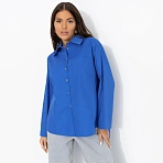 Рубашка с декоративной спинкой Создала себя сама (синяя)