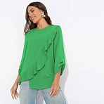 Блуза с воланом Я пришла блистать (изумрудная)