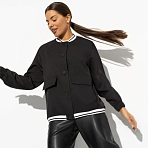 Бомбер с карманами Бунтарка (black)