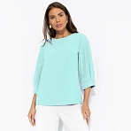 Блуза прямого силуэта Предвкушение встречи (тиффани)