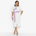 Платье с карманами Я онлайн (white new, с поясом)