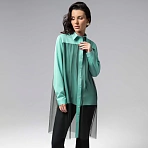 Рубашка комбинированное с сеткой Срочно на обложку (бирюзовая)