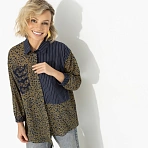 Рубашка ассиметричного кроя Жемчужина образа (green)