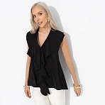 Блуза с воланами Мелодия стиля (black)