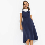 Сарафан с регулируемыми лямками Смелее, чем вчера (синий, с поясом)