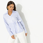 Рубашка с эффектом многослойности Модная цель (белая)