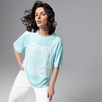 Футболка оверсайз Модный тандем (мятный 2 в 1)