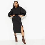 Платье из костюмной ткани Ты входишь–мода замирает (черное)