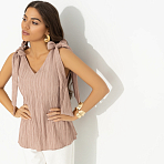 Топ на завязках Ты мой идеал (коричневый)